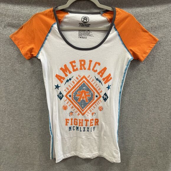 American Fighter Shirt Womens Small Kendall Raglan Short Sleeve Graphic Logo - Picture 3 of 8